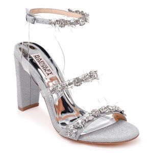 Badgley Mischka Silver Adel Embellished Heels